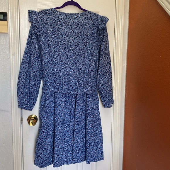 J. Crew Lightweight Cotton Puff-Sleeve Mini Dress in Antique Navy Blue XL - Picture 5 of 5